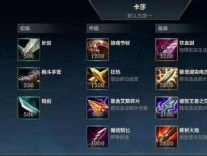 卡莎出装攻略手游下载（超详细的卡莎出装攻略，助你轻松称霸游戏战场！）